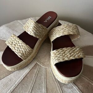 MIA Women's Cream🤎 Woven Espadrilles Slip in sandals. SZ 10